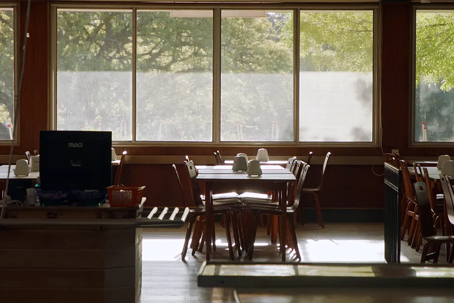 Insterior of a diner that hasn't opened yet