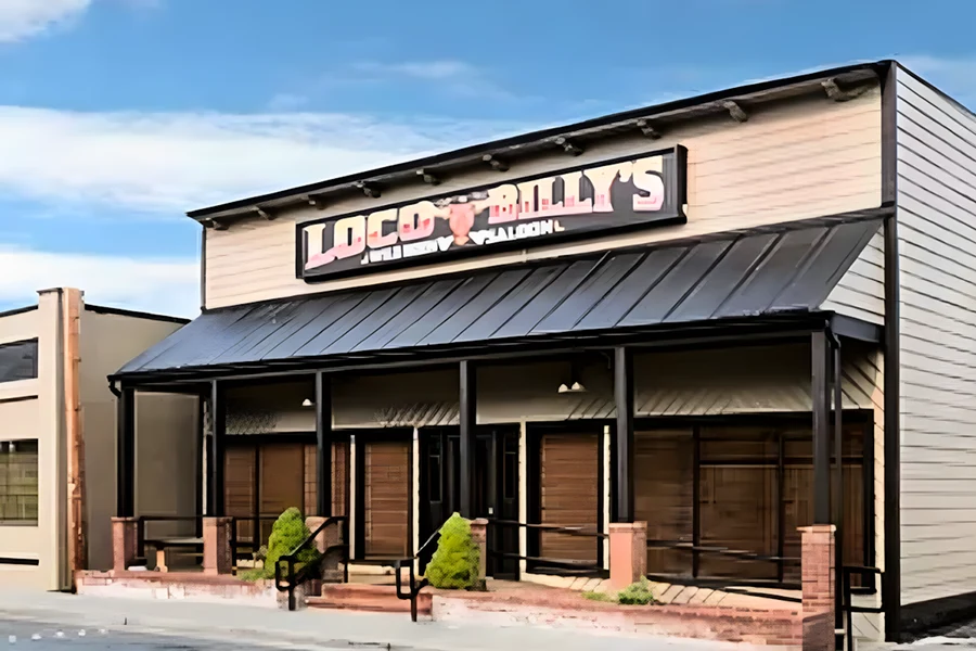 View of the music stage inside Local Billy's saloon in Stanwood, WA